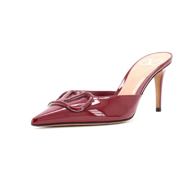 80 Valentino Garavani Women's VLogo Heeled Mules Patent