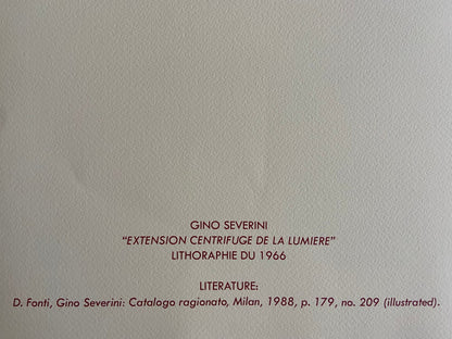 Gino Severini Lithograph 1966 Lithograph Coa