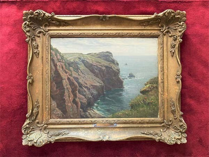 Fred Golden Short "Hampshire Cliff" Original Oil Painting On Panel Signed W/ Coa