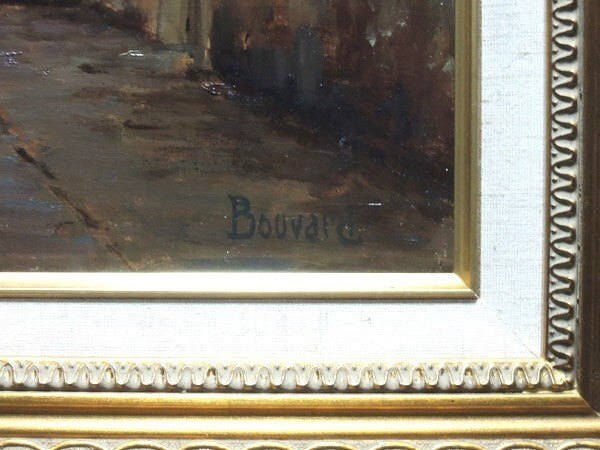Antoine Bouvard Oil Painting Venice Canal Gondola Signed French Art