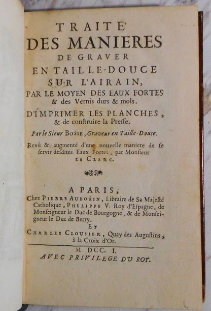 Abraham Bosse Trait Des Manires De Graver Engraving Techniques Paris 1701