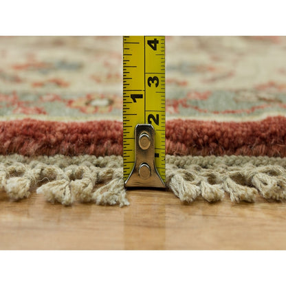 10'X10' Rufous Red Hand Knotted Tebraz Antique Wool Round Oriental Rug