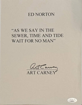 Art Carney Autographed Signed Piece Of Paper (Jsa)