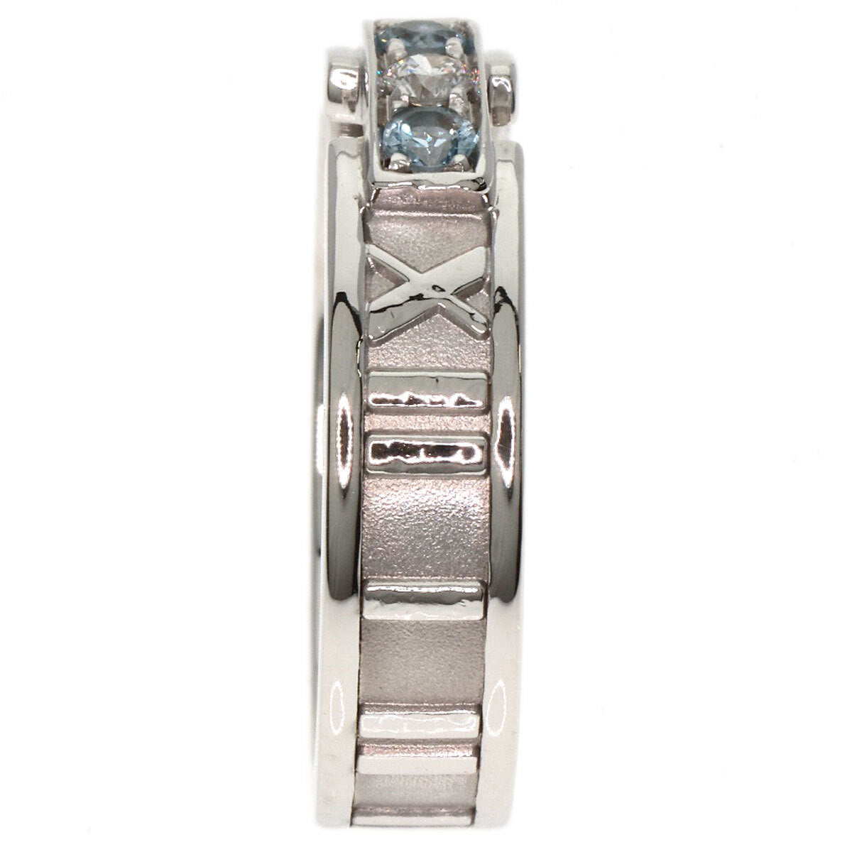 Tiffany&Co. Atlas Aquamarine Diamond Ring K18