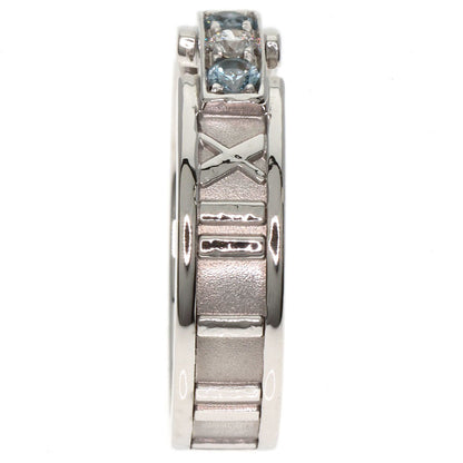 Tiffany&Co. Atlas Aquamarine Diamond Ring K18