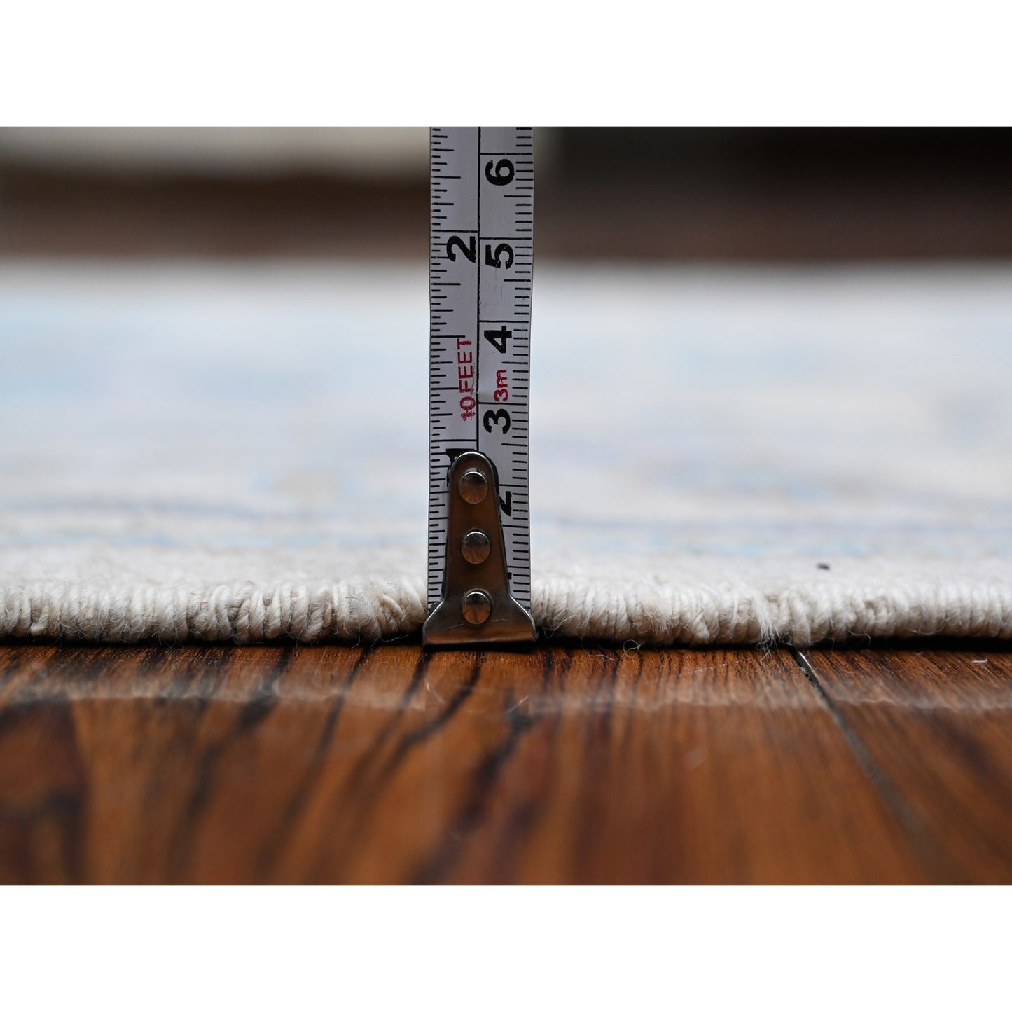 2'7"X8' Wisp White Rural Flower Design Angora Oushak Oriental Runner Rug