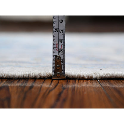 2'7"X8' Wisp White Rural Flower Design Angora Oushak Oriental Runner Rug