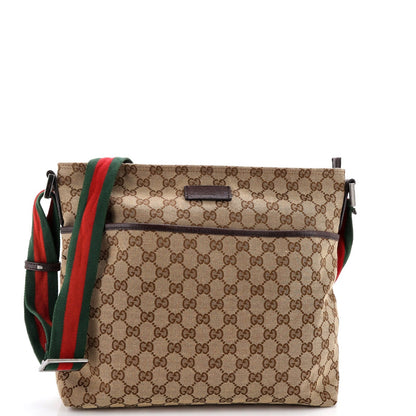 Gucci Front Pocket Web Messenger Gg Canvas Medium