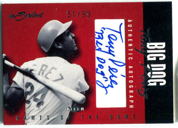 Tony Perez 2004 Fleer Skybox Autographed Card W/ 