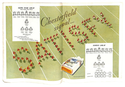 10/7/1933 Kansas Vs. Notre Dame College Program