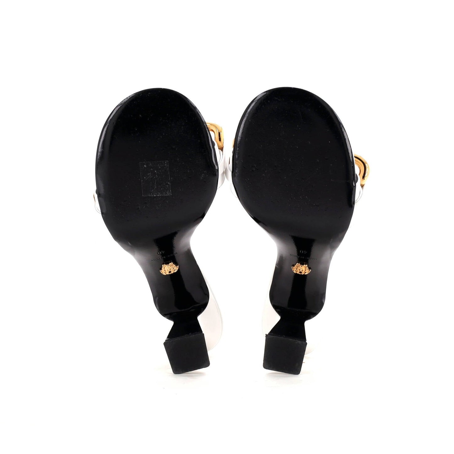 Versace Women'S Medusa Chain Heeled Sandals Leather