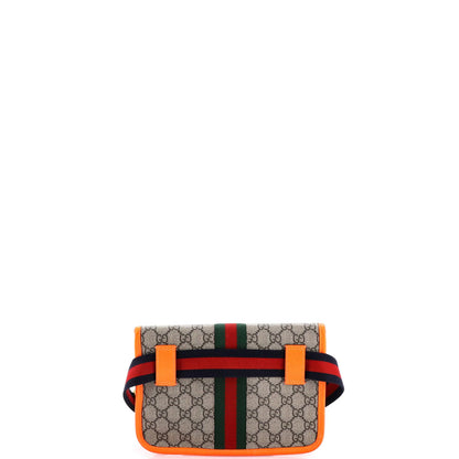 Gucci Ophidia Flap Belt Bag Gg Coated Canvas With Leather