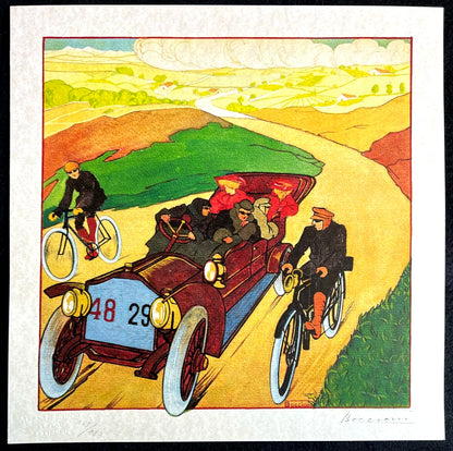 Umberto Boccioni Lithograph Coa Signed Pen Numbered 180Ex