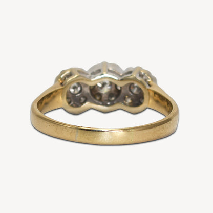 14K Yellow Gold Diamond Estate 1.00Ct Cluster