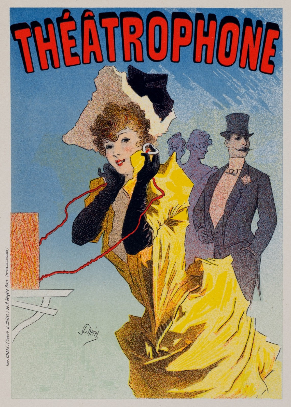 1896 Cheret Theatrophone Les Affiches Illustrees Original Lithograph Mint