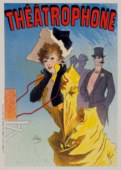 1896 Cheret Theatrophone Les Affiches Illustrees Original Lithograph Mint