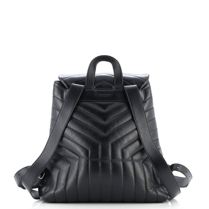 Saint Laurent Loulou Backpack Matelasse Chevron Leather Medium