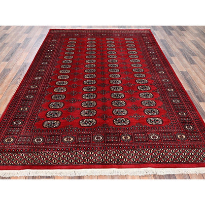 Knotted 6'x9' Red Princess Bokara Tribal Medallions Rug Soft Wool Hand