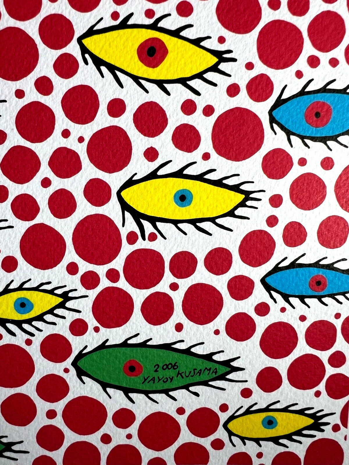 Yayoi Kusama, Eyes, Lithograph Mori Museum Coa Numbered In Pencil