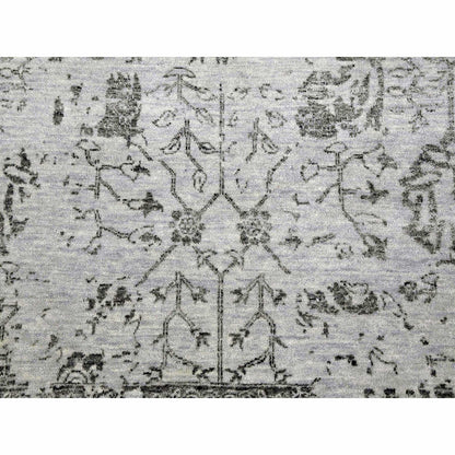 8'X9'10" Gray Wool And Silk Hand Knotted Zoroastrian Tebraz Design Rug