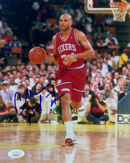 Charles Barkley Autographed 8X10 Basketball Photo (Jsa)