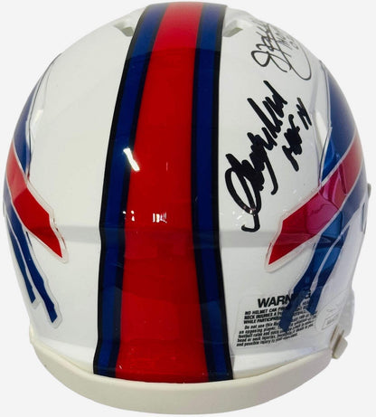 Jim Kelly Thurman Thomas Andre Reed Signed Buffalo Bills Mini Helmet (Jsa)