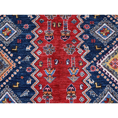 9'1"X12'3" Red Antique Caucasian Design Revival Hand Knotted Pure Wool Rug