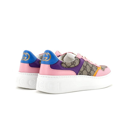 Gucci Women'S Dali Platform Sneakers Gg Canvas With Leather