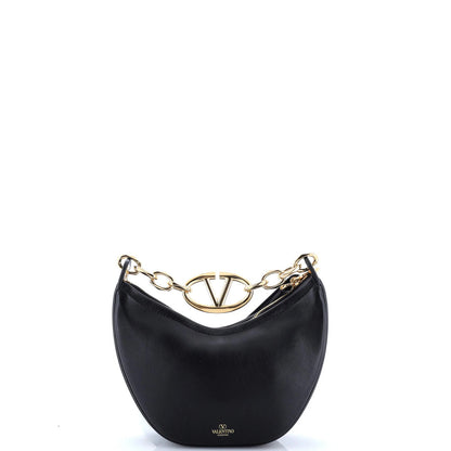 Valentino Garavani Vlogo Moon Hobo Leather Mini