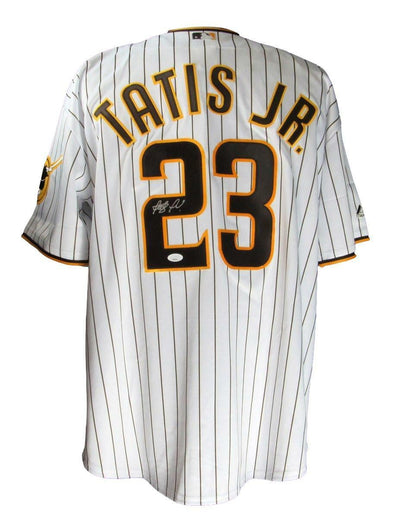 Fernando Tatis Jr. Signed Padres White Majestic Baseball Jersey XL JSA 164316