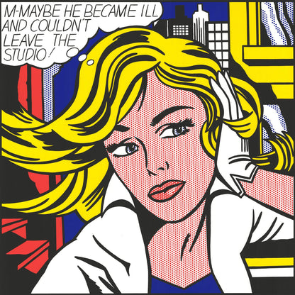 ROY LICHTENSTEIN M...Maybe 55" x 39.5" Serigraph 1979 Pop Art Yellow Multicolor