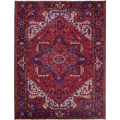 10'X12'9" Goji Berry Red 100% Wool Tribal Weaving Vintage Oriental Rug