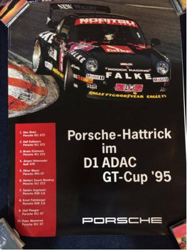 Original Vintage Rare Porsche Race Poster D1 Adac Gt Cup 1995 4030Inch