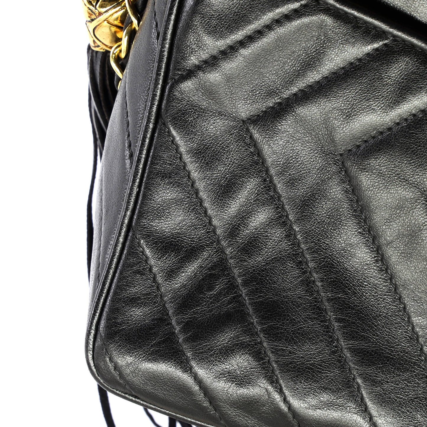 Chanel Vintage Diamond Cc Camera Bag Chevron Lambskin Medium