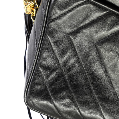 Chanel Vintage Diamond Cc Camera Bag Chevron Lambskin Medium