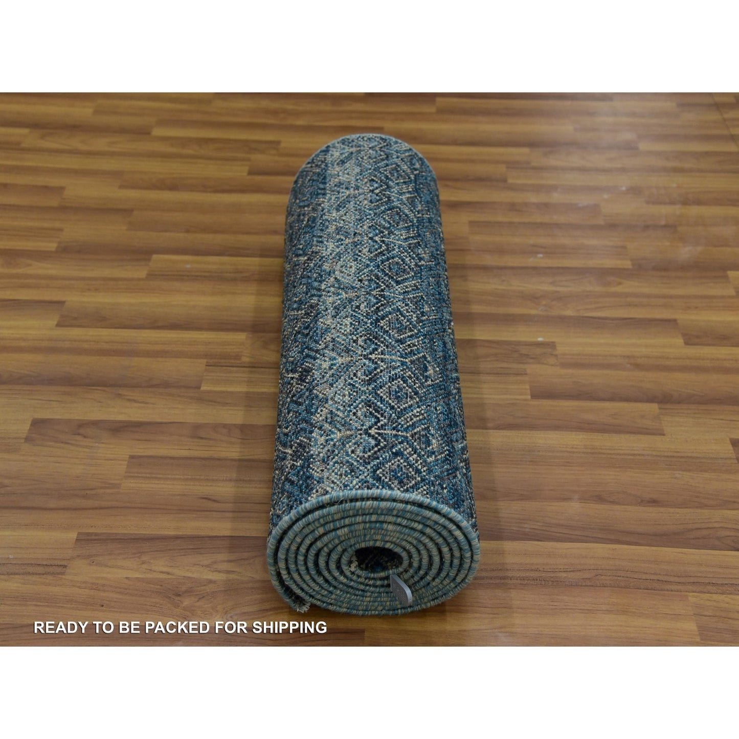 2'5"X12' Blue Kohinoor Herrita Design 100% Wool Hand Knotted Runner Rug