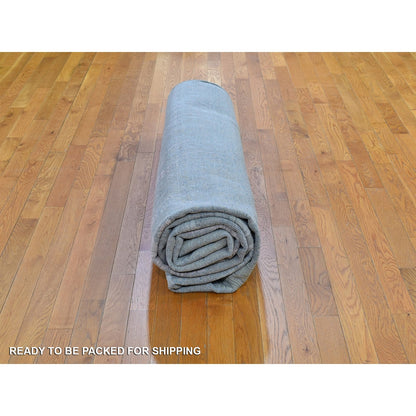 9'X12'5" Pink Cardiac Design Textured Wool And Pure Silk Hand Knotted Rug
