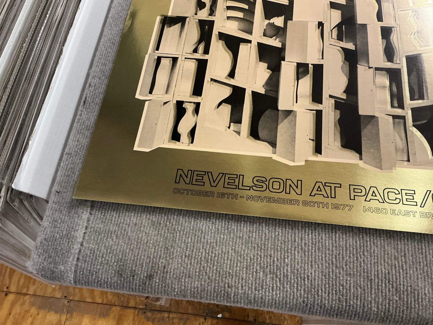 Gold LOUISE NEVELSON Gold Dust and Shadows 24.25" x 26" Foil Print 1977 Abstract