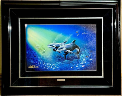 Christian Riese Lassen Order Works Signed Dolphin Orca Art Framed Coa