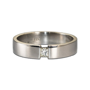 Mens Platinum Princess Cut Diamond Wedding Band
