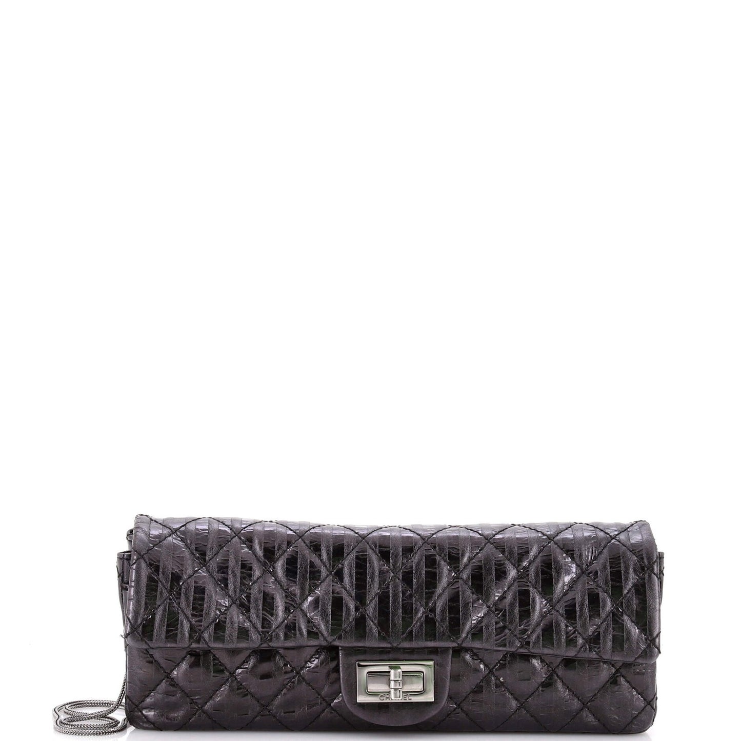 Chanel Rayures East West Reissue Clutch Quilted Calfskin Small