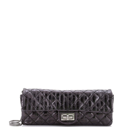 Chanel Rayures East West Reissue Clutch Quilted Calfskin Small