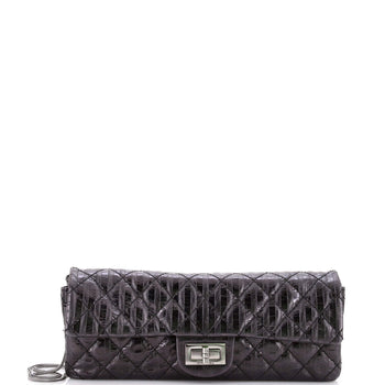 Chanel Rayures East West Reissue Clutch Quilted Calfskin Small