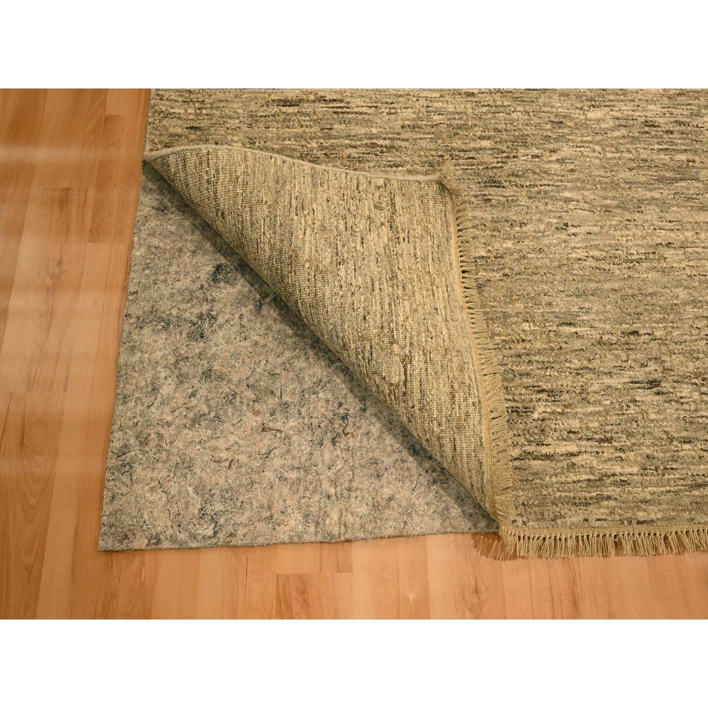 8'10"X11'10" Brown Plain Design Undyed Natural Wool Hand Knotted Rug