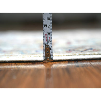 3'X9'5" Gray Aryana Natural Dyes Pure Wool Hand Knotted Oriental Rug