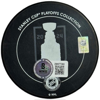 Sergei Bobrovsky Autographed Panthers Stanley Cup Champions Puck (Beckett Witnes