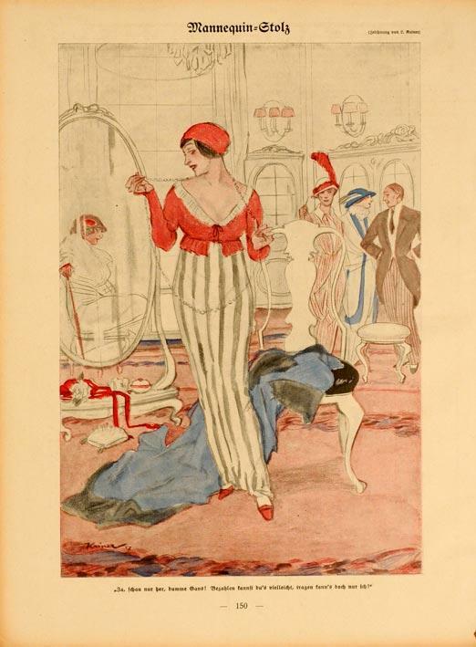 Simplicissimus 1913 By Kainer Mannequin Stolz On Linen Original