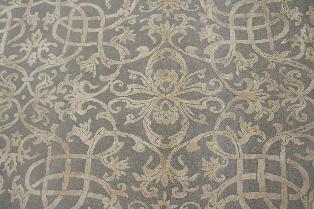 6X9 ft Signed Extra Fine 400 Knots Handmade Oriental Rug Gray Beige Decor Carpet