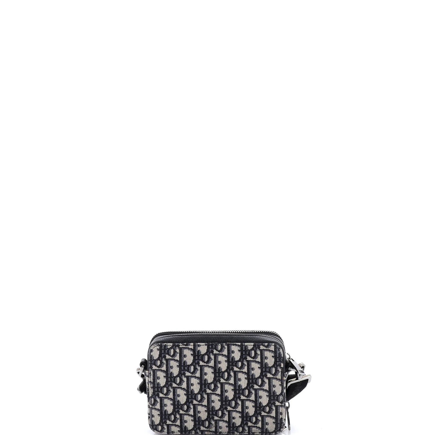 Canvas Christian Dior Double Zip Crossbody Pouch Oblique