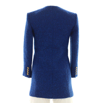 Saint Laurent Women'S Double Breasted Two Pocket Jacket Wool Blend